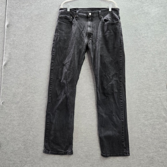 Levi's 559 Men Jeans 36x34 Black Denim Relaxed Straight Fit Pockets Mid Rise - Picture 1 of 11